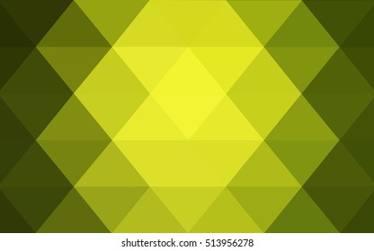 Light green-yellow triangle mosaic template. A completely new color illustration in a vague style. Triangular pattern for your business design.