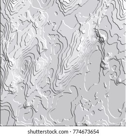 light grey abstract 3D pattern with embossed curved areas and white shadows, vector illustration