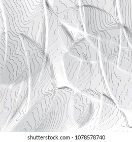light grey abstract 3D stucco structure pattern with engraved round leaf shaped ornaments, vector illustration