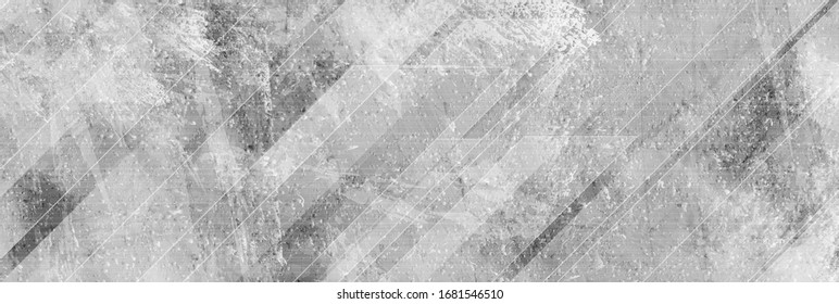 Light grey abstract geometric grunge banner with concrete texture. Technology vector design