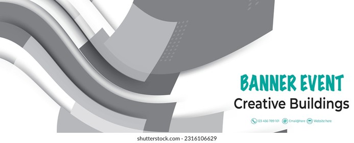 Diseño de fondo de banner moderno abstracto gris claro vectorial ilustración de patrón gráfico