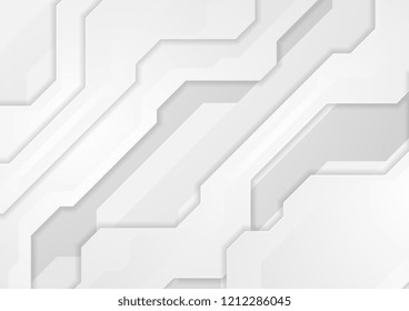 Light grey abstract technology geometric background. Vector design