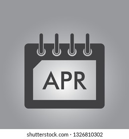 Light Grey April Calendar Vector Icon Illustration