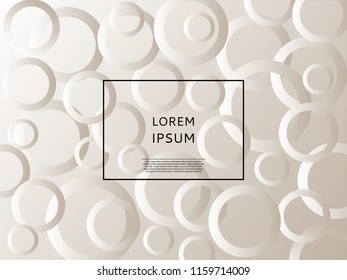 Light grey background. Abstract Round shape on light background. Frame and place for your text. Vector illustration.