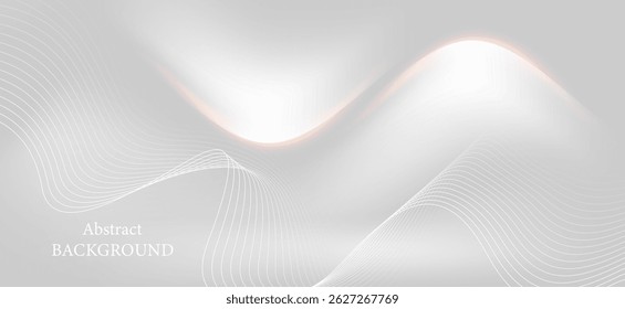 Um fundo cinza claro que parece elegante e moderno, com linhas finas brancas e curvas fluindo suavemente pela superfície.
