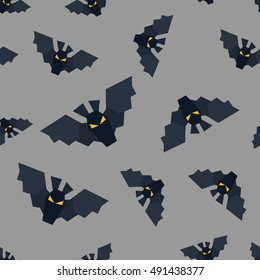 Light grey bat vector seamless pattern for Helloween