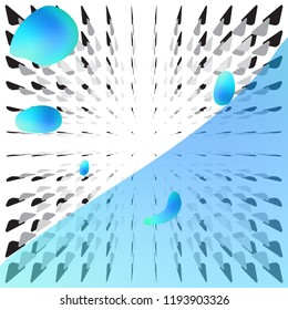 Light grey and blue triangle or triangular vector burst background for web layout. Trigon or delta fast motion explosion or blowing up pattern