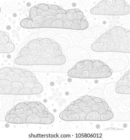light grey clouds seamless pattern