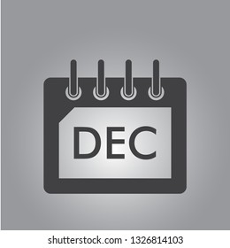 Light Grey December Calendar Vector Icon Illustration