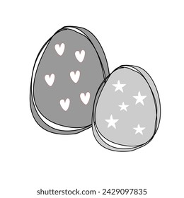Light grey easter eggs: Creative easterdecor in minimalist style