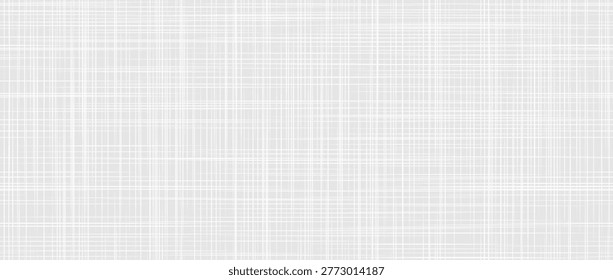 Light grey fabric seamless texture. Crosshatch linen canvas repeating background. Weave sackcloth material wallpaper. Rough rustic woven burlap surface textile. Vector organic hessian cotton backdrop