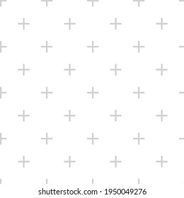 Light grey fashion seamless geometric monochrome cross pattern. Ornament can be used for gift wrapping paper, pattern fills, web page background,