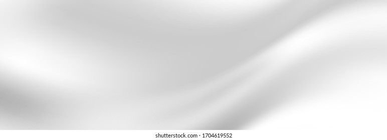 Light grey flowing smooth liquid waves abstract background. Vector banner design