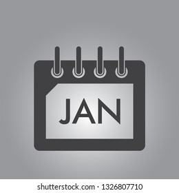 Light Grey January Calendar Vector Icon Illustration