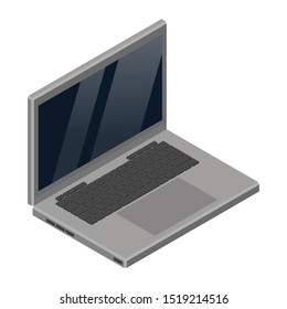 Light grey laptop with a lot of details and reflections