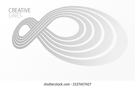 Light grey lines in 3D perspective vector abstract background, easy and soft cool illustration, smooth motion and elegant gradient.