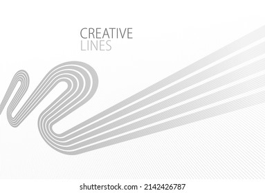 Light grey lines in 3D perspective vector abstract background, easy and soft cool illustration, smooth motion and elegant gradient.