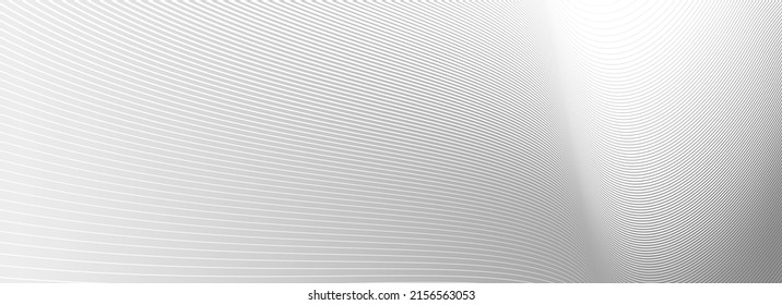 Light grey lines in 3D perspective vector abstract background, dynamic linear minimal design, wave lied pattern in dimensional and movement.