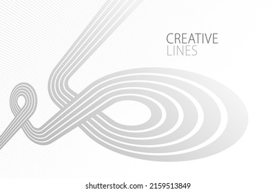 Líneas grises claras en el fondo abstracto del vector de perspectiva 3D, ilustración fría fácil y suave, movimiento suave y gradiente elegante.