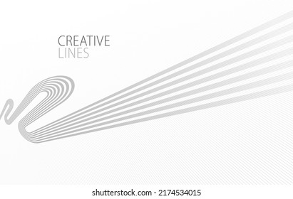 Light grey lines in 3D perspective vector abstract background, easy and soft cool illustration, smooth motion and elegant gradient.