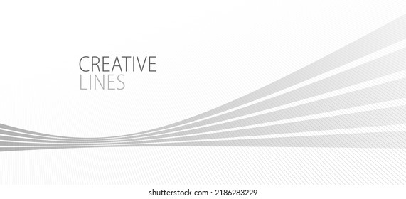 Light grey lines in 3D perspective vector abstract background, easy and soft cool illustration, smooth motion and elegant gradient.