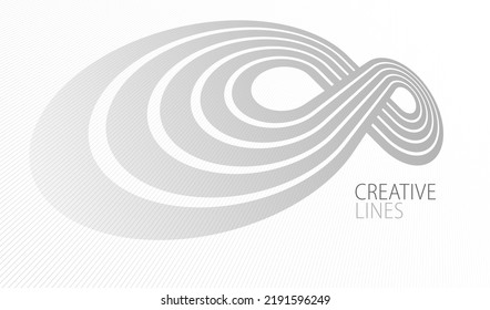 Líneas grises claras en el fondo abstracto del vector de perspectiva 3D, ilustración fría fácil y suave, movimiento suave y gradiente elegante.