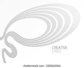 Light grey lines in 3D perspective vector abstract background, easy and soft cool illustration, smooth motion and elegant gradient.