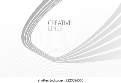 Light grey lines in 3D perspective vector abstract background, easy and soft cool illustration, smooth motion and elegant gradient.