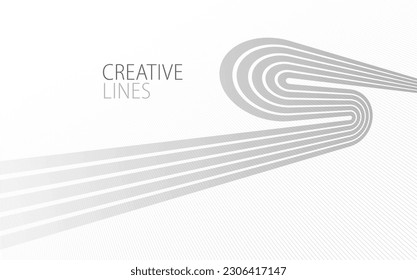 Light grey lines in 3D perspective vector abstract background, easy and soft cool illustration, smooth motion and elegant gradient.