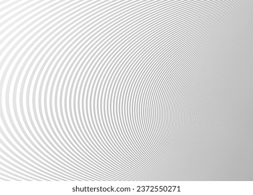 Light grey lines in 3D perspective vector abstract background, dynamic linear minimal design, wave lied pattern in dimensional and movement.