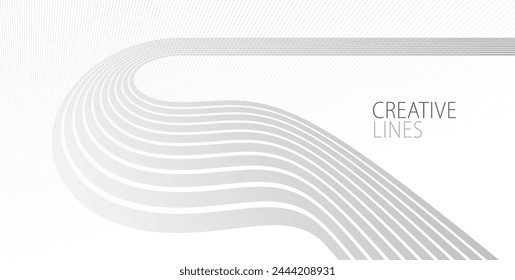 Light grey lines in 3D perspective vector abstract background, easy and soft cool illustration, smooth motion and elegant gradient.