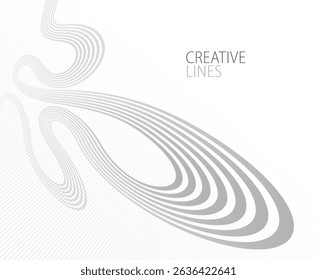 Light grey lines in 3D perspective vector abstract background, easy and soft cool illustration, smooth motion and elegant gradient.