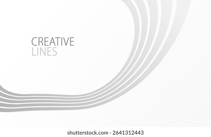 Light grey lines in 3D perspective vector abstract background, easy and soft cool illustration, smooth motion and elegant gradient.