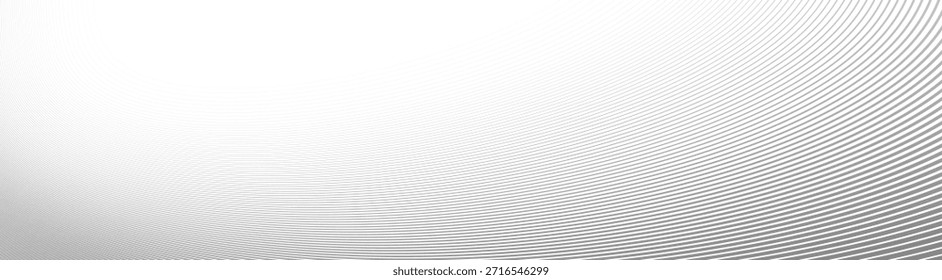 Líneas de color gris claro en perspectiva 3D Vector de fondo abstracto, diseño minimalista lineal dinámico, patrón de onda en dimensión y movimiento.