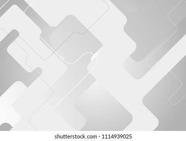 Fondo de tecnología geométrica mínimo gris claro. Diseño abstracto gráfico vectorial