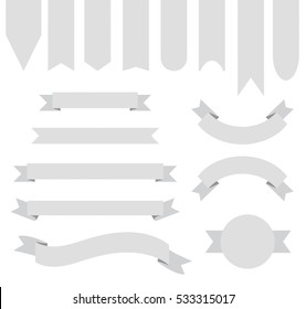 Light Grey Off White Ribbon Banner Collection