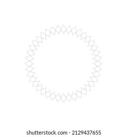 Light grey ornamental circular pattern on white background. Card template design. Decorative vector frame.