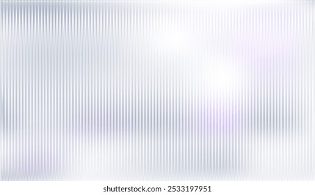 Light grey purple and white ribbed glass. Natural color. Vector ribbed glass texture background. Mesh gradient. acrylic ribbed bath surface. Reeded glass background semitransparent overlay. Bath wall 