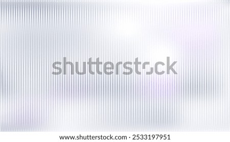 Light grey purple and white ribbed glass. Natural color. Vector ribbed glass texture background. Mesh gradient. acrylic ribbed bath surface. Reeded glass background semitransparent overlay. Bath wall 