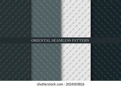 Light grey seamless fabrics pattern pattern background. Vector illustration for elegant design. Abstract geometric frame. Stylish decorative label set. Vintage seamless pattern. Eps 10