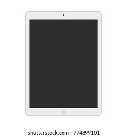 light grey  tablet with dark grey screen vector eps10. grey flat styleTablet sign