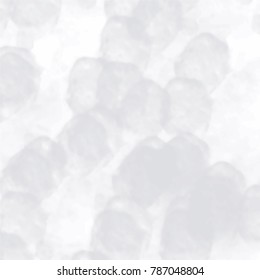 light grey watercolor stain pattern with irregular rounded transparent elements on white background, vector illustration