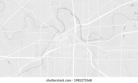 Light grey and white Fort Worth city area vector background map, streets and water cartography illustration. Widescreen proportion, digital flat design streetmap.