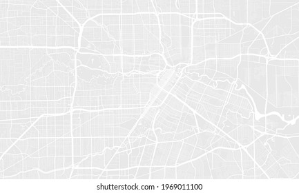 Light grey and white Houston city area vector background map, streets and water cartography illustration. Widescreen proportion, digital flat design streetmap.