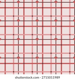 Diseño de rejilla ligera con delicados acentos de corazón en tonos rubor y crema ideal para el Fondo de pantalla y la ropa de cama de la tela de la decoración del vivero.