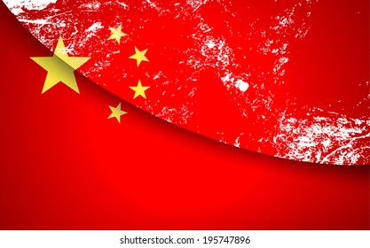 Light grunge effect paper flag of  China