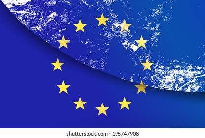 Light grunge effect paper flag of  EU