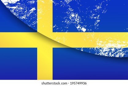 Light grunge effect paper flag of Sweden