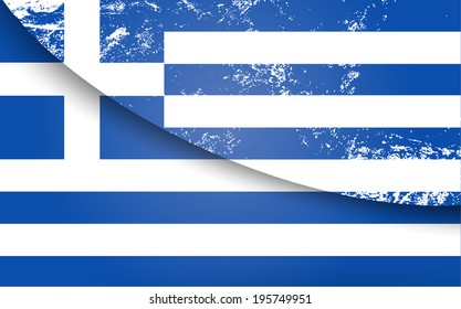 Light grunge effect paper flag of Greece