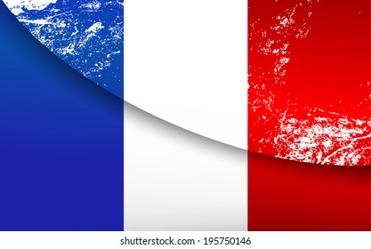 Light grunge effect paper flag of France